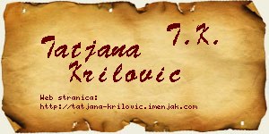 Tatjana Krilović vizit kartica
